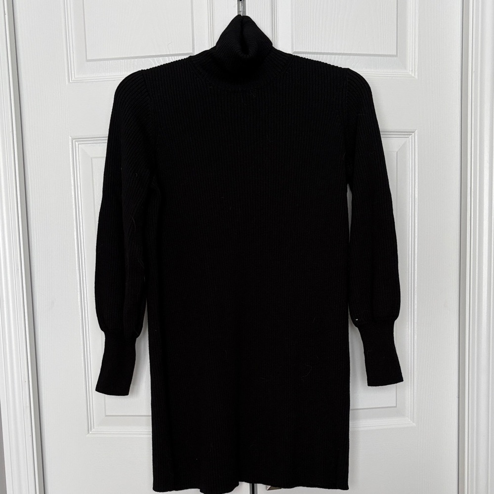 Wilfred Black Long Sleeve Turtleneck Sweater Dress